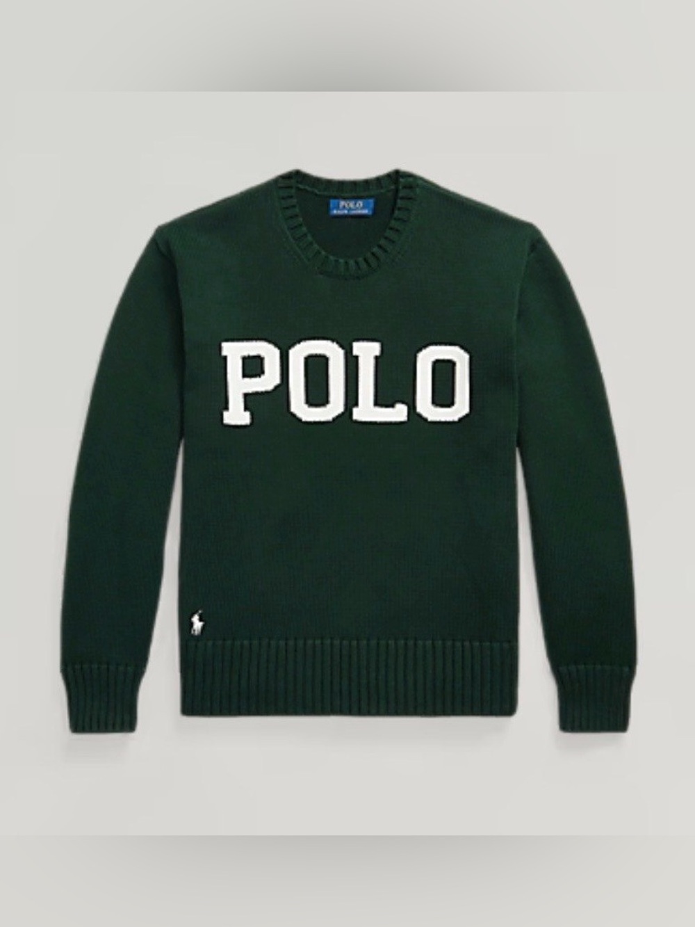 NWT Polo Ralph Lauren Logo Green Sweater S